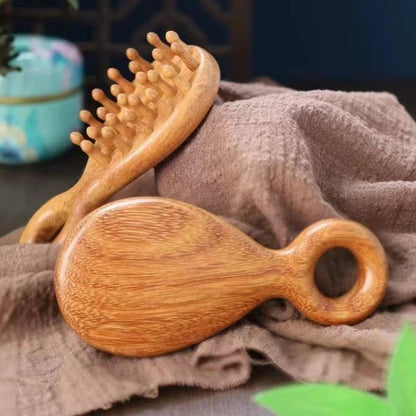 Sandalwood Scalp Massager Comb, Wooden Acupoint Head Massage Tool