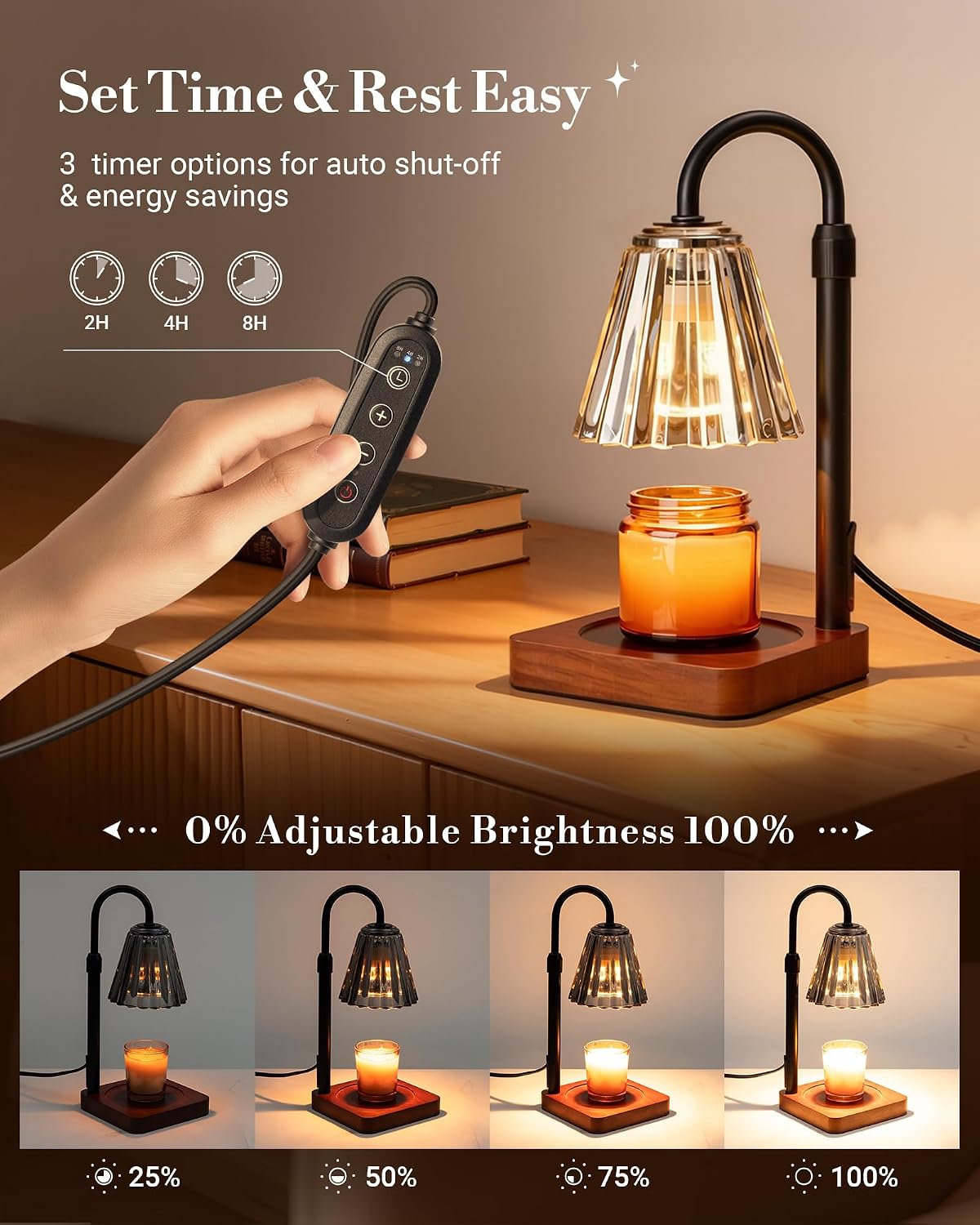 Marycele Candle Warmer Lamp with Timer, Vintage Home Decor, Gifts for Women