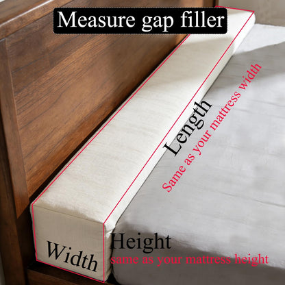 79x2x12 Inch Headboard Gap Filler with Foam Space Filler Between Bed and Wall Bolster Pillow Bed Gap Filler, Beige