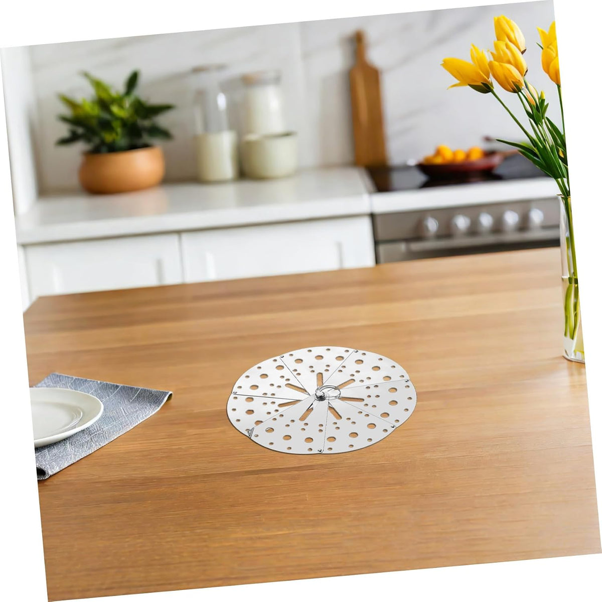 Stainless Steel Spill Stopper Lid Adjustable Kitchen Anti-spill Cover