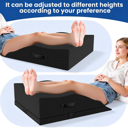 Elevation Pillows for Leg After Surgery, Memory Foam Adjustable Wedge Pillow for Injury or Rest, Ankle Pillow for Sleeping Blood Circulation Grey/Double Leg