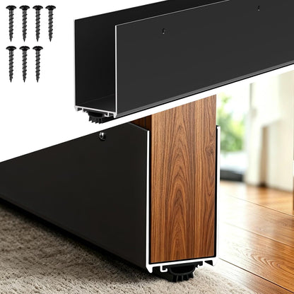 36" Metal Door Sweep with Kick Plate for 1-3/4" Thick Standard Exterior Doors, Aluminum and Vinyl U-Shape Screw-on Draft Stopper for Bottom, Blocks Dust, Insects & Drafts Saves Energy(Black)