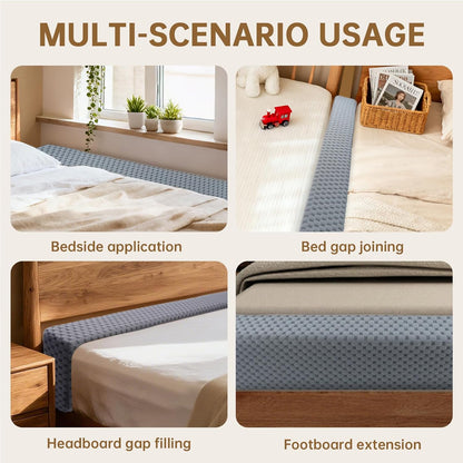 Headboard Bed Gap Filler, High Density Foam Mattress Extender Pillow, Removable, Gray, 39"x2"x6"