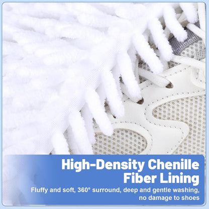 2 PCS Shoe Washing Machine Bags Laundry Shoe Bag for Washer and Dryer | Large L-Shaped Opening, Insole Mesh Pockets, Hidden Self-locking Zipper, 360° Deep Cleaning, For Sneakers and All Shoes Types