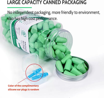 LYSIAN Foam Ear Plugs for Sleep, 60 Pairs, 38dB SNR, Purple