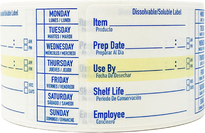 2x3 Dissolvable Food Labels, 1000 Food Container Stickers, Blue | Ideal for Fridge Freezer & Pantry, Organize Prepped Meals & Leftovers Easily, Adheres Well, Dissolves Fast with Zero Residue