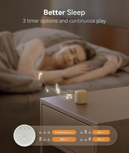 Dreamegg Portable White Noise Machine, 1000mAh Battery, Travel Sleep, Cream | Egg-Sized, 16 Sounds, USB-C, Timer, Baby & Adults, Office Privacy, Gift Use