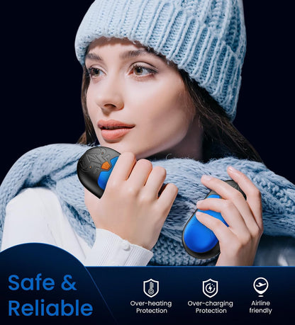 Hand Warmers Rechargeable 2 Pack, Electric Hand Warmer, 24Hrs Long Lasting Magnetic Reusable Hand Warmers with 3 Heat Settings, Portable Pocket Heater, for Men, Women, Camping, Hunting, Golf, Ski