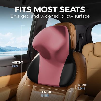 BEBAS Car Headrest Pillow, Ergonomic Neck Pillow with Memory Foam, Black