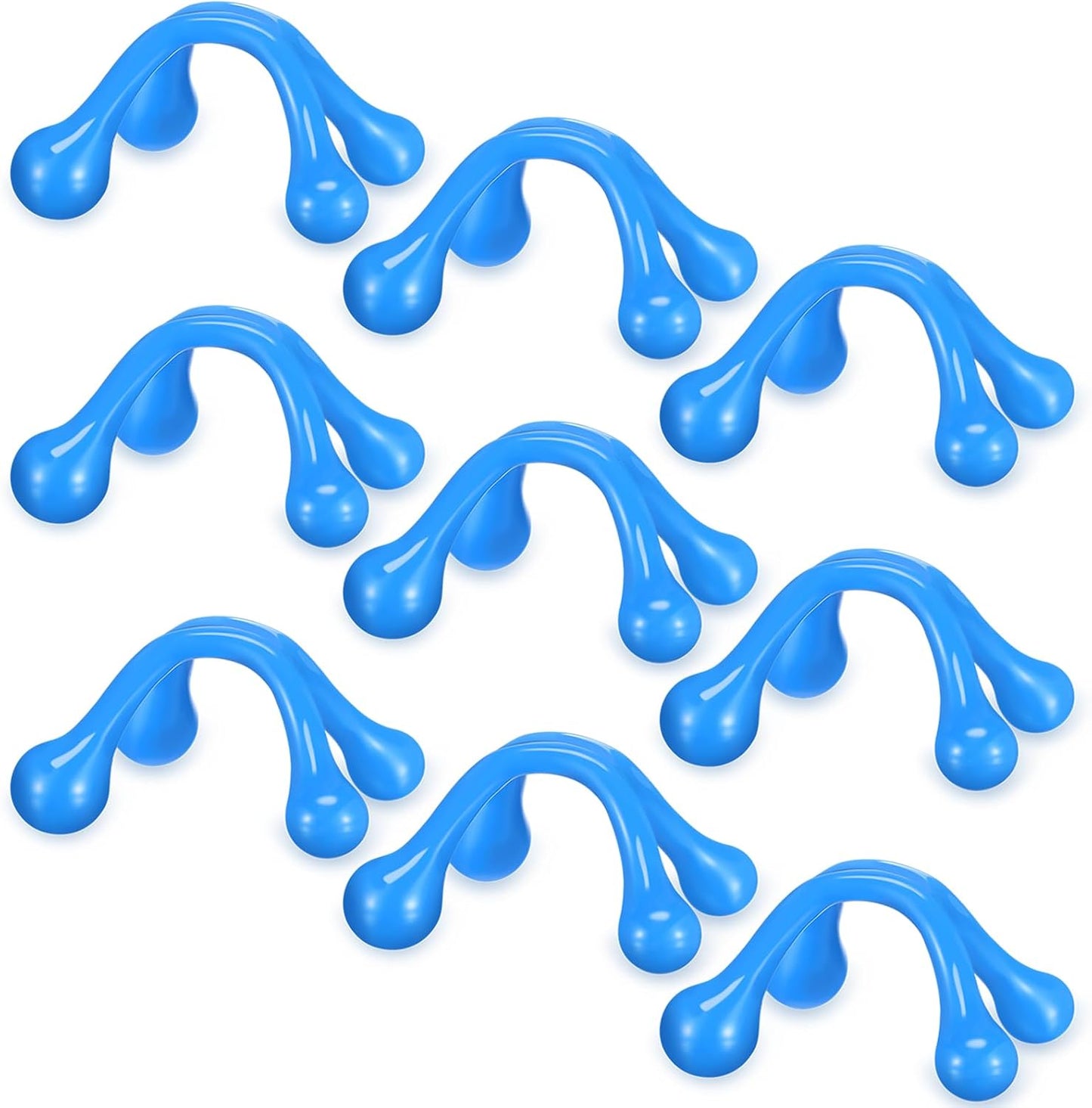 Liliful 9 Pcs 4 Point Massage Tools Small Hook Massager Handheld Palm Shaped Manual Back and Neck Massager Tools 4 Legged Hand Held for Body Muscles Arm Shoulder Leg(Blue, Pink, Orange)