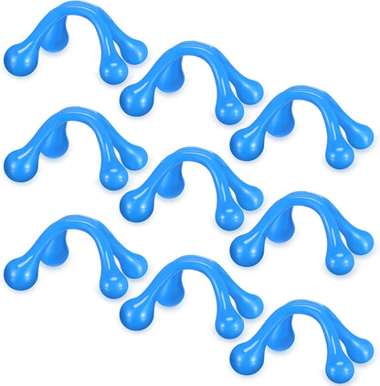 Liliful 9 Pcs 4 Point Massage Tools Small Hook Massager Handheld Palm Shaped Manual Back and Neck Massager Tools 4 Legged Hand Held for Body Muscles Arm Shoulder Leg(Blue, Pink, Orange)