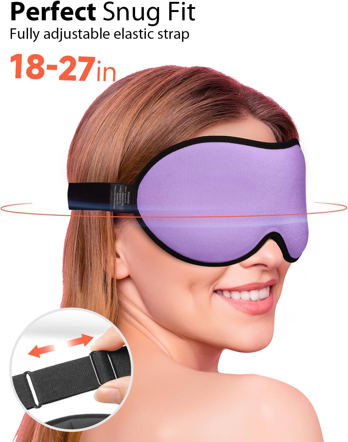 MABAO Weighted Sleep Mask, 100% Blackout Blindfold for Sleeping, Black | 3D Contoured for Lash Extension, Zero Eye Pressure for Women Men, Memory Foam Cover, Soft Gentle Pressure, Blindfold, Travel