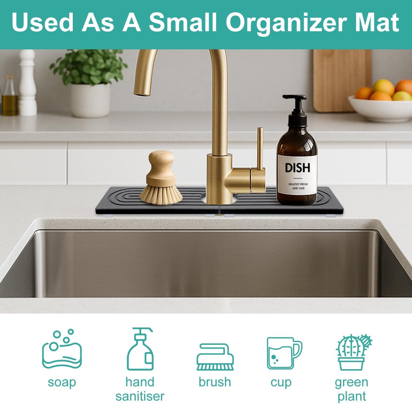 Fast Dry Stone Faucet Mat for Bathroom Sink Kitchen Counter Marble Trays | Small Diatomite Sink Splash Guard White Absorbent Tray Counter Quick Drying Stone Kitchen Diatomaceous Earth Around Faucet