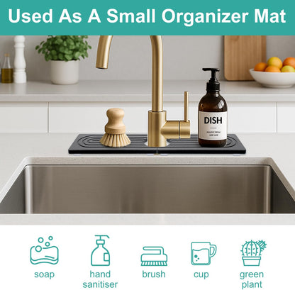Fast Dry Stone Faucet Mat for Bathroom Sink Kitchen Counter Marble Trays | Small Diatomite Sink Splash Guard White Absorbent Tray Counter Quick Drying Stone Kitchen Diatomaceous Earth Around Faucet