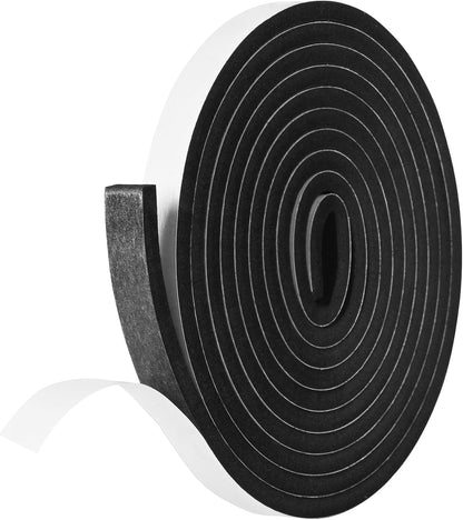 Kikerike Self Adhesive Foam Tape Weatherstrip 1/2In x 1/4In x 42Ft High Density Foam Insulation Strips Seal Weather Stripping with Strong Adhesive for Door and Window Sound Isolation Soundproofing