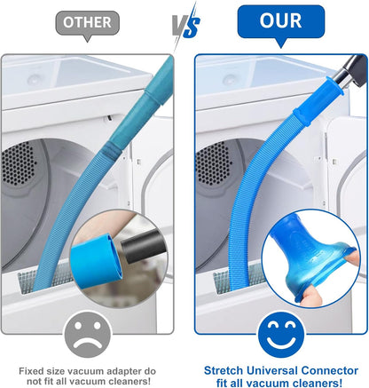 Sealegend Dryer Vent Cleaner Kit, Universal Vacuum Hose Attachment Blue | Upgraded Flexible Hose Without Whistling Noise, Fits Most Vacuums, Lint Removal Power for Dryer Vents & Tight Areas