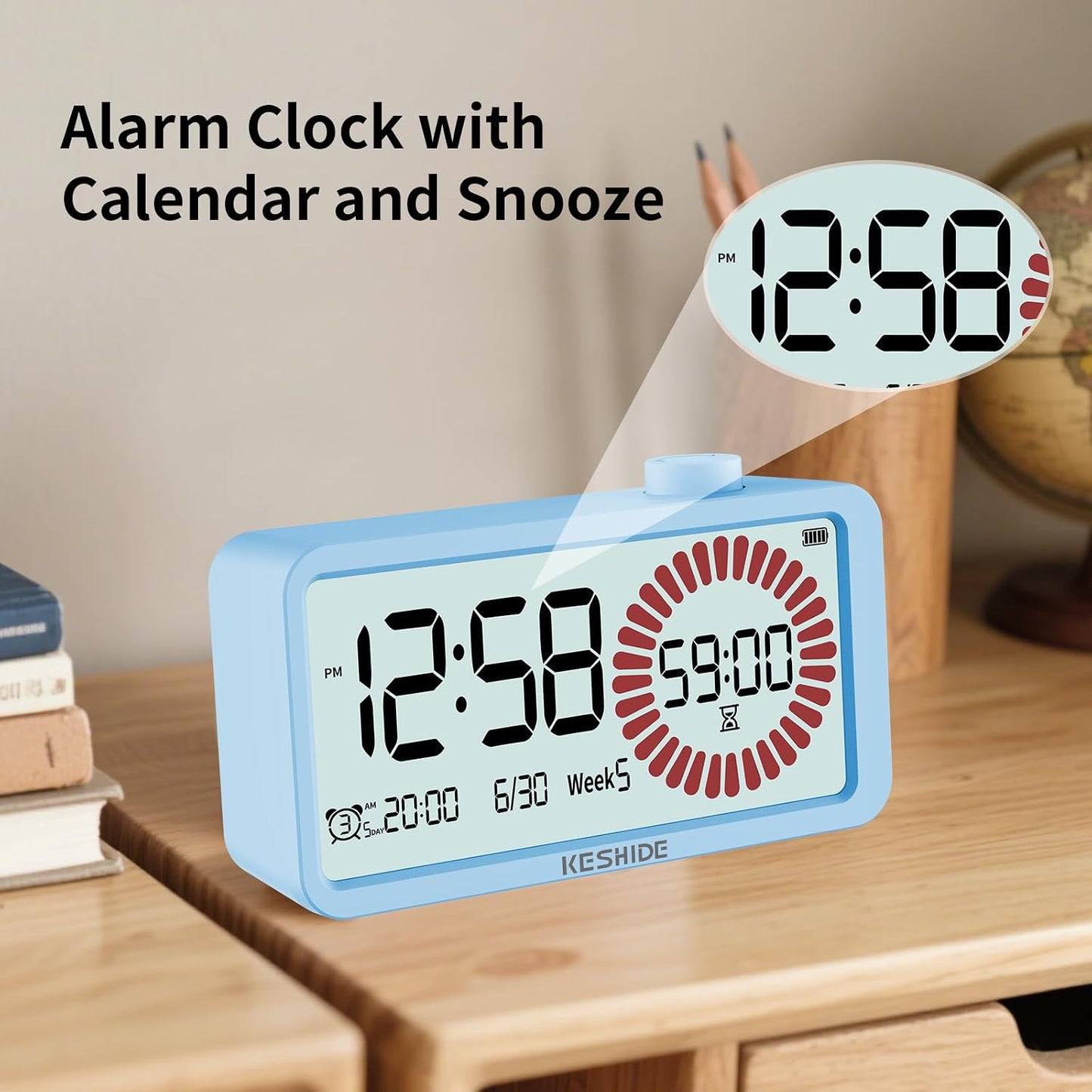 Visual Timer for Kids and Adults with Alarm Clock,LCD Digital 60-Minute Countdown Timer Time Management Tool for Home, School, or Work