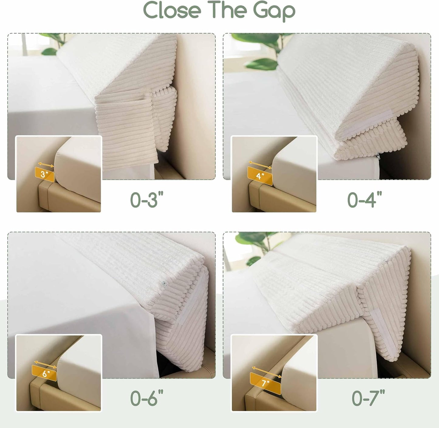HIGOGOGO Queen Size Wedge Pillow for Headboard Gap - Multi Functional Mattress Wedge Bed Gap Filler Close The Gap (0-7") Between Your Mattress and Headboard or Wall (Grey 60"x11"x9")