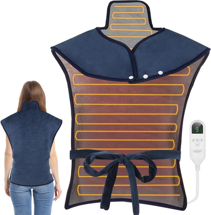 Heating Pad for Neck and Shoulders and Back Pain Relief, Large Size 24”X34” Electric Heating Pad with 9 Heat Setting & 4 Auto-Off Timers - Gifts for Women Men