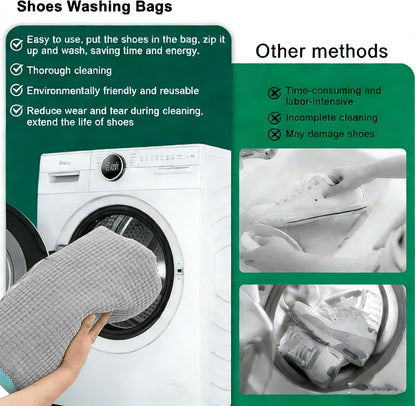 2PCS Shoes Washing Machine Bag Kit,Reusable Washing Shoes Bag,Include 1PC Shoes Dryer Bag and 2 Drying Racks,Laundry Shoes Bag with Durable Zipper for Sneakers and Canvas Shoes
