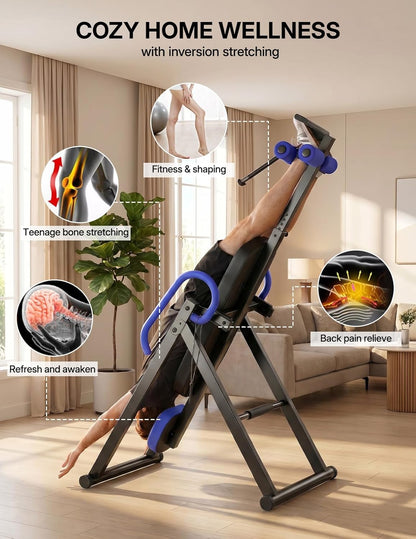 YOLEO Gravity Inversion Table for Back Pain Relief 2026 New Inversion Table w/Lumbar Support Easy to Assemble Back Stretcher Machine 300 lbs