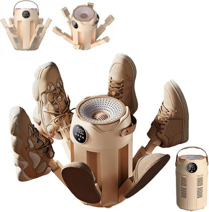 6-Arm Boot and Glove Dryer Family Size – Forced Air Boot Dryer with Heat Blower & Timer. Foldable Ski Boot Dryer, Warmer & Hockey Equipment Dryer for Shoes, Ski Gloves, Hats – Adjustable Rack(White) | Foldable adjustable rack, 3/6/9H timer, auto shutoff,