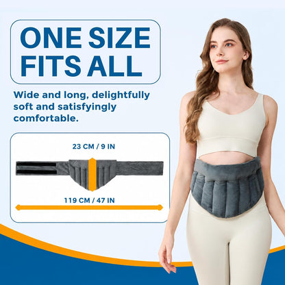 Microwavable Heating Pad for Lower Back, Waist, Stomach, and Shoulder, Hands-Free Wearable Microwavable Waist Wrap with Fastening Straps, Hot and Cold Compress for Daily Relaxation, Lavender Scented