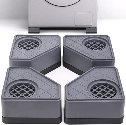 HUAKENER Anti Vibration Pad for Washing Machine, Washer and Dryer Pedestals | A set of 4 High Hard Wearing Square Rubber Foot Pads, Noise Cancelling and Shock Support Protects Pedestals