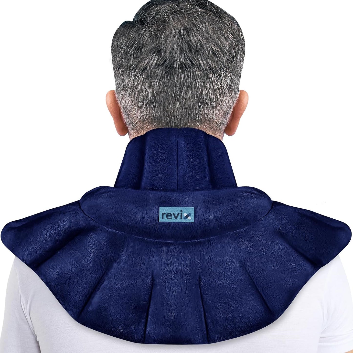 REVIX Microwavable Heating Pad for Neck Shoulders and Back, Microwave Heated Neck Wrap with Moist Heat, Light-Gray