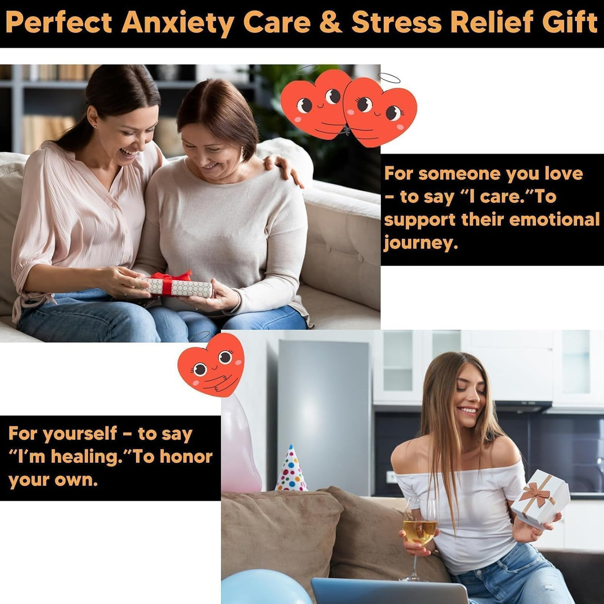 Self Care Cards for Anxiety Relief with MoodCube Spinner, 45 Science-Inspired Mindfulness Exercises for Adults, Relaxation & Emotional Wellness Gift for Friends, Colleagues & Family