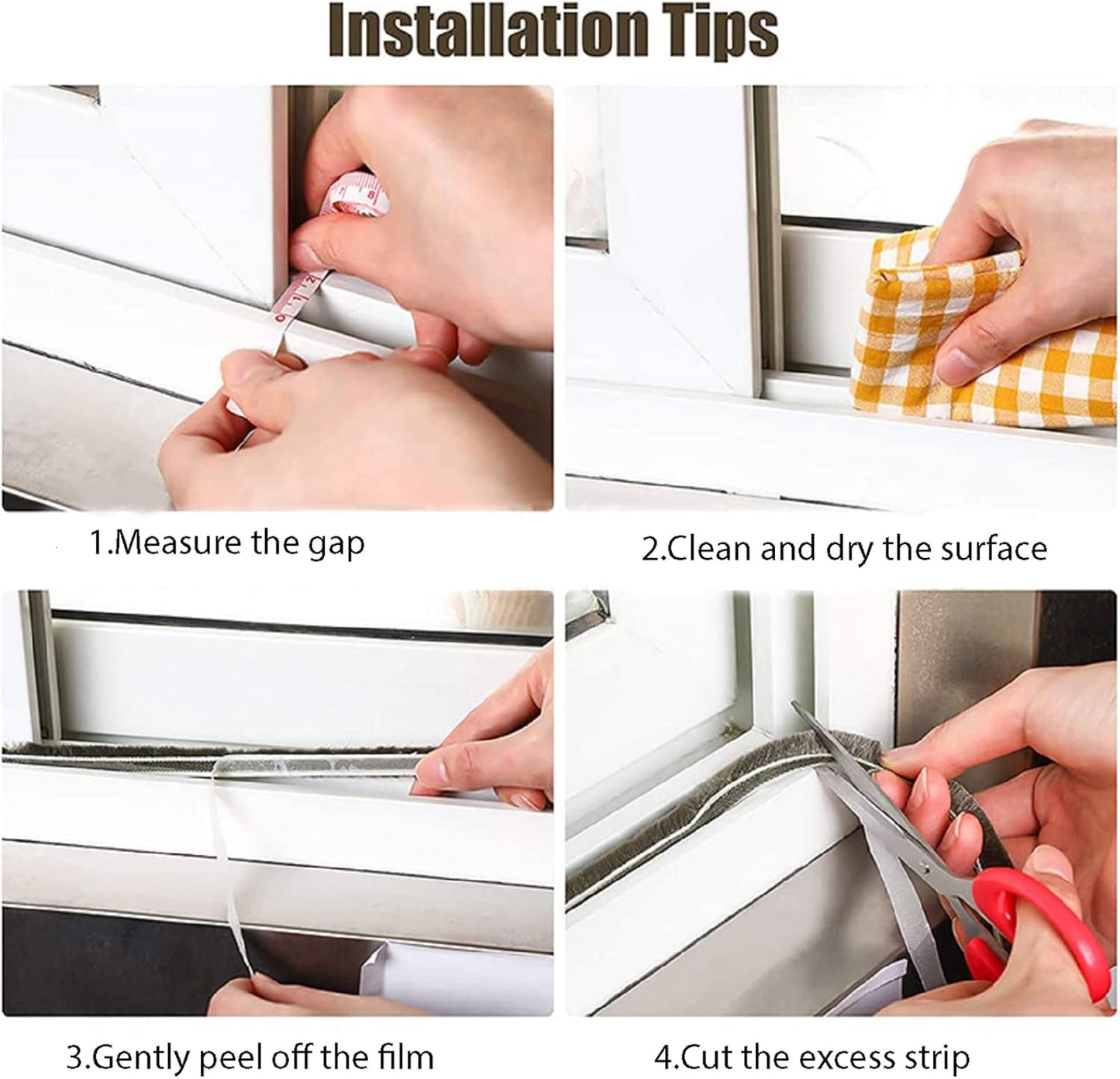 33 Ft Gray Self-Adhesive Soundproofing Weather Stripping for Doors and Windows, 0.35" Wide x 0.2" Thick