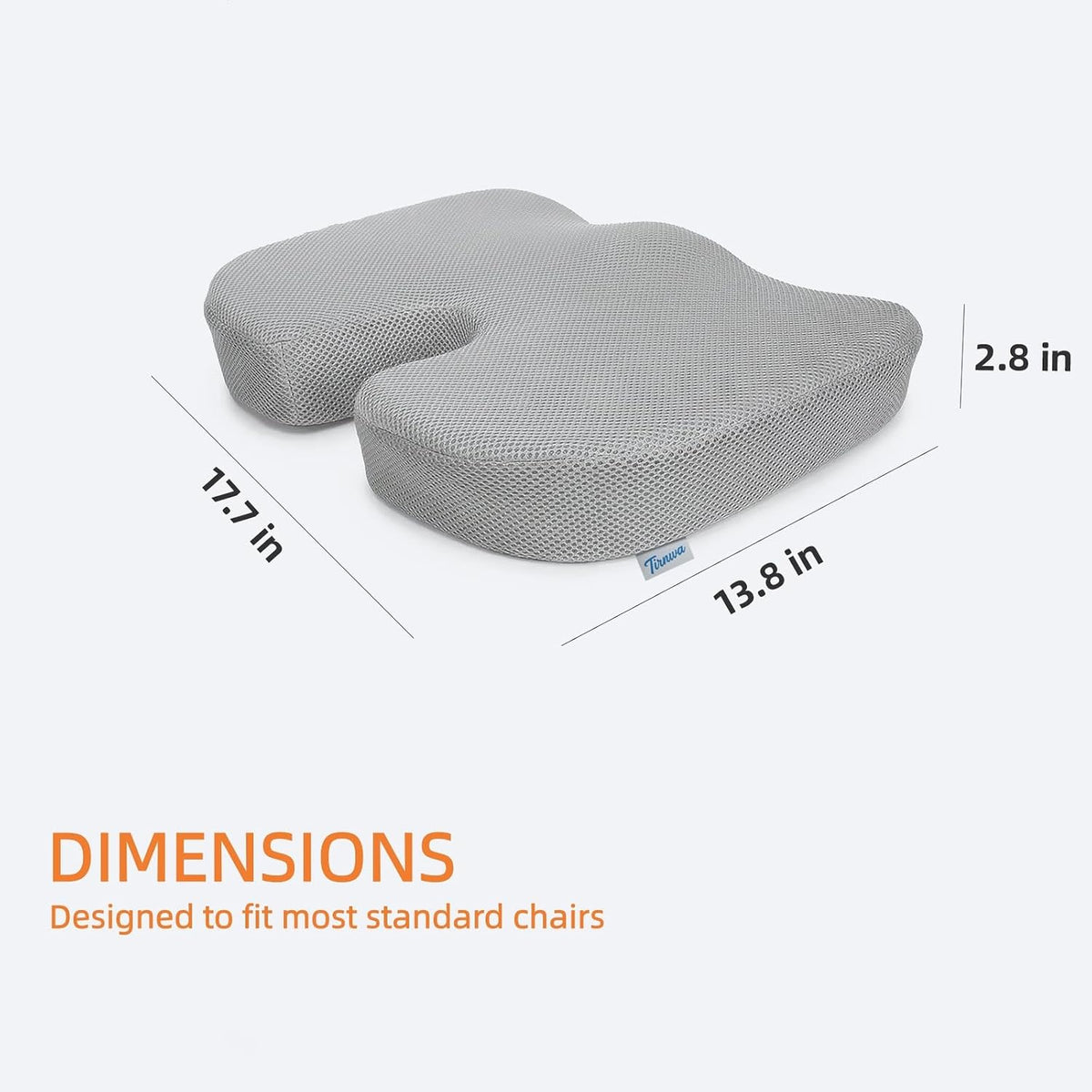 Coccyx & Tailbone Support Seat Cushion for Office & Car – Ergonomic U-Cutout Memory Foam for Sciatica, Pressure Relief, All-Day Comfort – Perfect for Desk Chair, Driving, Travel (Black)