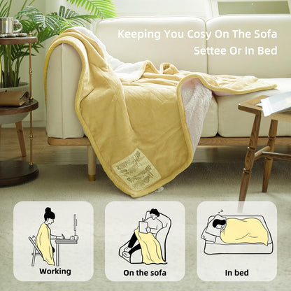 GOTCOZY Heated Blanket-Soft Plush Electric Blanket 50"X60"(Grey)