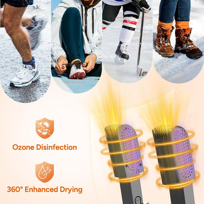 DR.PREPARE Boot Dryer Shoe Dryer, Glove & Boot Warmer with Heat Blower, Adjustable Rack & Timer for Shoes, Gloves, Hat, Socks