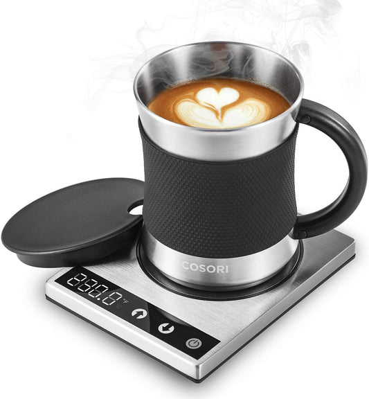 Cosori Coffee Mug Warmer & Mug Set, 1°F Precise Temperature Control