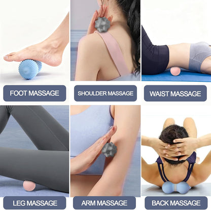 3-Piece Silicone Lacrosse Ball Set for Deep Tissue and Trigger Points - Smooth, Textured, and Spiky Massage Balls for Myofascial Release, Muscle Knots & Plantar Fasciitis