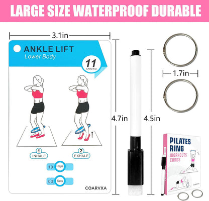 Bodyweight Workout Cards for Women & Men-50 Bodyweight Workout Cards，Includes 2 Rings& Dry-Erase for Easy Organization-Home, Gym or Studio (Bodyweight)