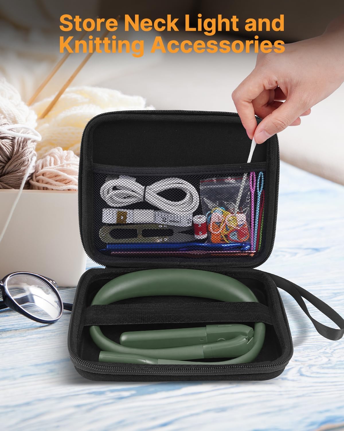 Neck Reading Light Book Lovers Gifts, Rechargeable 80Hrs Eye-friendly 3 Colors & Stepless Dimming Book Light for Reading, Christmas Stocking Stuffers for Men Women Camping Knitting Crochet Accessories