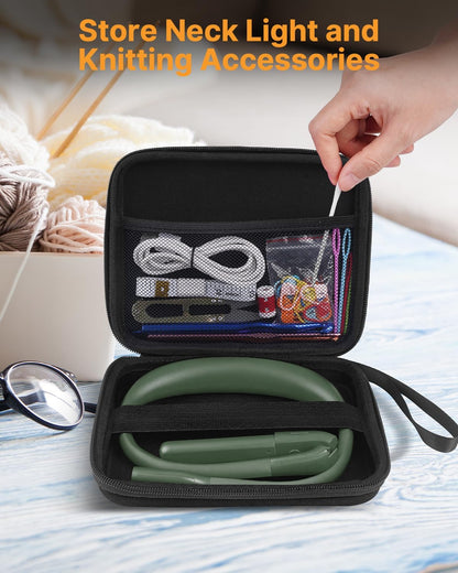 Neck Reading Light Book Lovers Gifts, Rechargeable 80Hrs Eye-friendly 3 Colors & Stepless Dimming Book Light for Reading, Christmas Stocking Stuffers for Men Women Camping Knitting Crochet Accessories