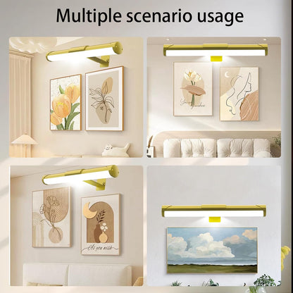 MIOBLUE Rechargeable Picture Lights with Remote,Full Metal Painting Light Display LED Battery Lamp with 3 Lighting Modes, Dimmable Dartboard Light with Timer for Frame Portrait Art