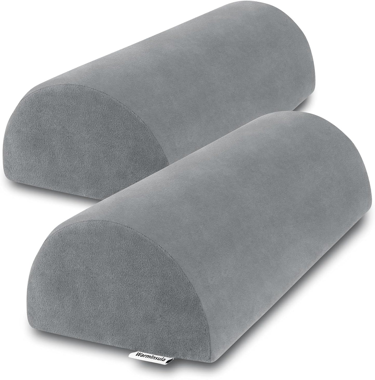 Half Moon Pillow, Memory Foam Leg Pillows for Sleeping Boster Pillow for Legs Knee Lumbar Support, Semi Roll Pillow for Ankle Rest and Foot Comfort, 2 Pack