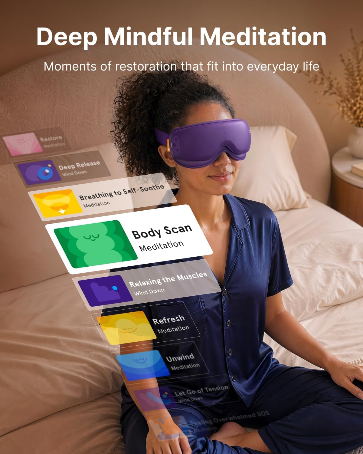 RENPHO Eyeris 1 Eye Massager with Heat, FSA Eligible HSA, Smart Heated Eye Mask for Eye Care, Dry Eyes, Head Tension & Strain Relief, Birthday Gifts for Women and Men