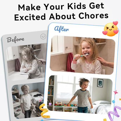 Chore Chart for Kids ADHD Tools to Do List Checklist Magnetic Planning Board with Sliders, Visual Schedule Board with Dry Erase Sheets, Sticker, Marker, Routine Chart for Kids - Pink