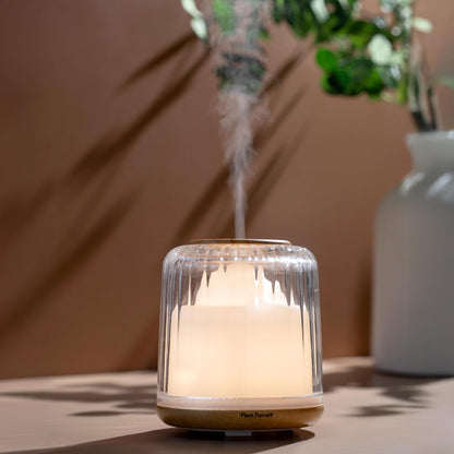 Plant Therapy Home Drift Linen Essential Oil Diffuser, Stylish Linen Cover Adds a Soft, Natural Touch to Any Space, Intermittent & Continuous Mist, Color-Changing Light, 320 Square Feet Coverage