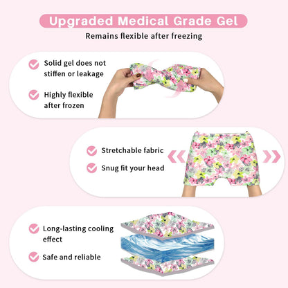 my novel things Migraine Relief Cap, Ice Headache Relief Mask Cold Cap Set