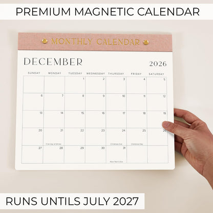 Beautiful 2026-2027 Magnetic Fridge Calendar - Runs June 2026 to Dec 2027 | The Perfect Monthly Refrigerator Paper Calendar for Easy Organizing - Runs from June 2026 Until December 2027