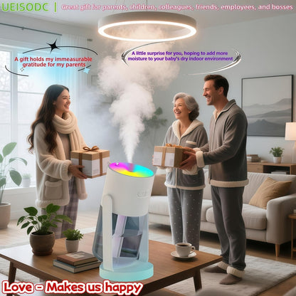 UEISODC bedroom humidifier, desktop USB humidifier, car air freshener, relieves tight skin, cough, nasal congestion, allergies and dry air，With automatic shutdown, silent operation