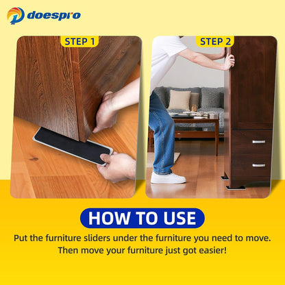 40PCS 1.4" Furniture Sliders for Hardwood Floors & Carpet, Self-Stick | PE Round Furniture Pads & Chair Glides for Hardwood Floors, Floor Protectors for Moving Furniture & Kitchen Appliances Easily