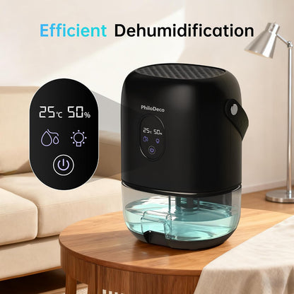 PHILODECO 35 OZ Dehumidifiers for Home(280 sq.ft), Ultra Quiet 25 dB for Bedroom & Bathroom with Auto Shut Off, Small Dehumidifiers for Closet, RV & Basement, 7 Colors LED Light, White
