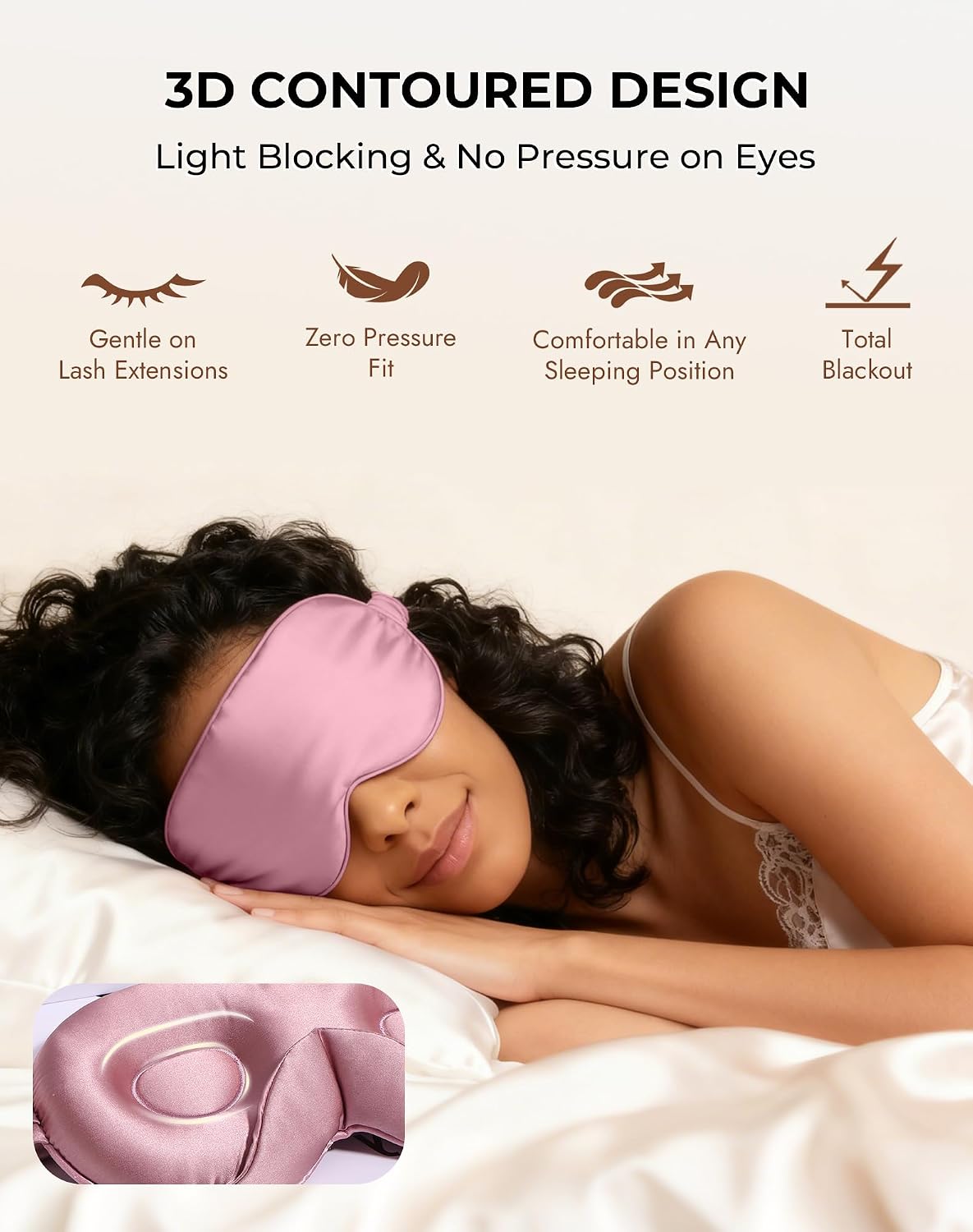 SilkSilky 100% 22 Momme Mulberry Silk Sleep Mask, Dark Blue